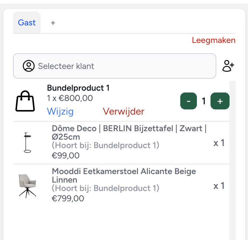 Bundelproduct in Winstkassa